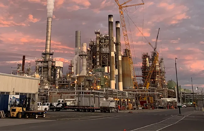 An oil refinery in Washington, USA.